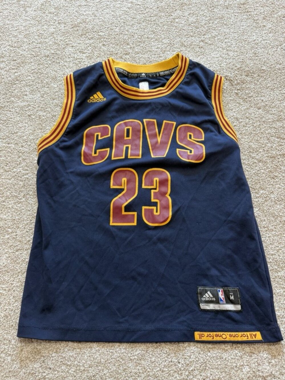 Lebron James Cavs Youth M Jersey Adidas NBA Cleveland Cavaliers #23 Blue Medium